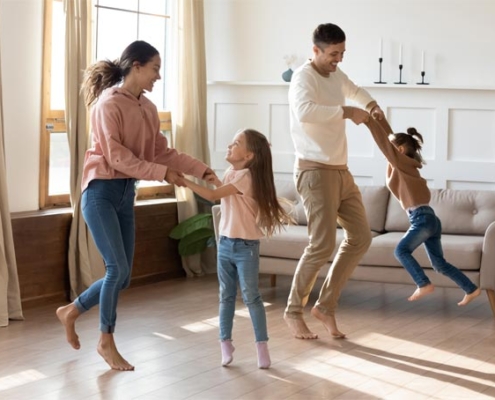 Happy Family Playing Together