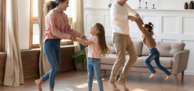 Happy Family Playing Together