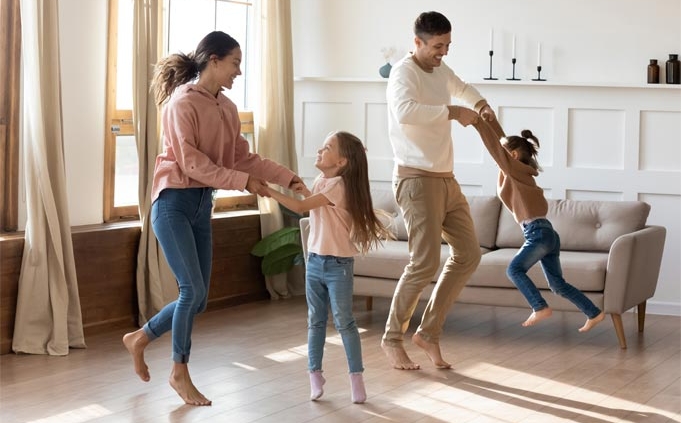 Happy Family Playing Together